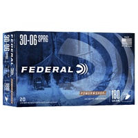 Federal 30-06 Spr Power-shok Rifle Jacketed Soft Point Bullet - 180 Grain 2700 Fps 20pk #3006b