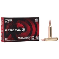 Federal 223 Rem American Eagle Rifle Full Metal Jacket Bullet - 55 Grain 3240 Fps 20pk #ae223