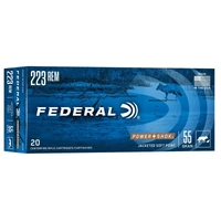 Federal 223 Rem Power-shok Rifle Jacketed Soft Point Bullet - 55 Grain 3240 Fps 20pk #223a