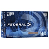 Federal 270 Win Power-shok Rifle Jacketed Soft Point Bullet - 150 Grain 2830 Fps 20pk #270b