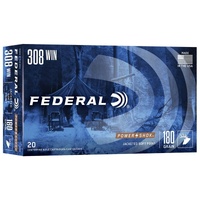 Federal 308 Win Power-shok Rifle Jacketed Soft Point Bullet - 180 Grain 2570 Fps 20pk #308b