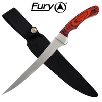 Fury Fillet Knife W Pakka Wood Handle