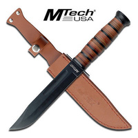Mtech Leather Handle Fixed Knife #k-Mt-122