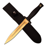 Mtech Tactical Fixed Blade Knife - 11.25 Inch Black & Gold #mt-20-77gd