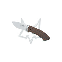 Fox Stainless Steel Folding Hunting Knife - Ziricote Handle 8.27 Inch Overall #fox-fx-br322
