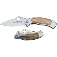 Fox 5.11 Inch Drop Point Mini Spy Folding Knife - Olivewood Handle #spy-2 Ol