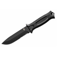 Gerber Drop Point Strongarm Fixed Blade Tactical Knife - Black Cerakote Coated 420 High Carbon Steel #31-002933