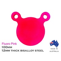 Glow Shot Steel Gongs Target 100mm  Ar500 12mm Thick Bisalloy - Pink #gs100 Pink