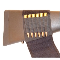 Grovtec Buttstock Cartridge Shell Holder Rifle W Flap - 6 Loops Ammo #gtac83