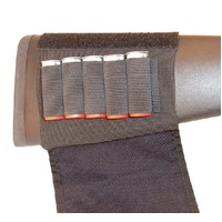 Grovtec Buttstock Cartridge Shell Holder Shotgun W Flap - 5 Loops Ammo #gtac84