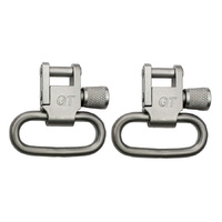 Grovetec Gtsw03 Locking Swivels With 1 Inch Loops In Satin Nickel Finish