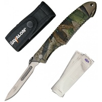 Havalon Piranta Camo Quik-change Linerlock Folding Pocket Knife - Bonus Black Nylon Belt Sheath #hv60aprcamo
