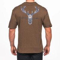 Hunters Element Alpha Stag Tee Premium Crew Neck T-shirt - Khaki #alpha Kha