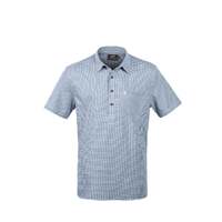 Hunters Element Realm Shirt Panama Weave Cotton Fabric - True Navy/white Plaid #he124965