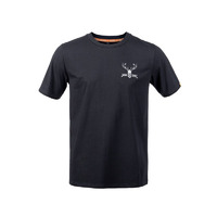 Hunters Element Mens Outdoor Red Stag Tee - Black #stag Bl