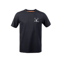 Hunters Element Mens Outdoor Red Stag Tee - Black #Stag Bl