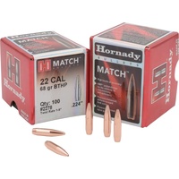 Hornady 2278 Match Bullets 68 Grain Bthp 22 Cal 100 Pack