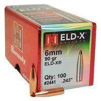 Hornady 2441 Eld-X Bullets 6mm 90 Grain 100 Pack