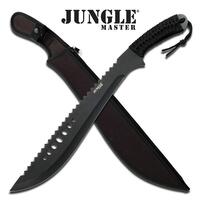 Jungle Master 21 Inches Reverse Serrated Blade Machete - W Nylon Sheath #jm-031B
