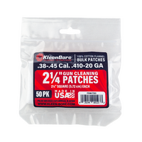 Kleenbore P203 2.5 Inch Square Cotton Patches For .38-.45 Caliber Firearms