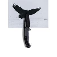 Koi Ray The Raven Edc Pocket Knife With 14c28n Sandvik Steel Blade