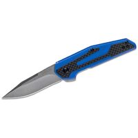 Kershaw Tactical Folding Knife 2.75 Inch Satin Clip Point Blade - Blue G10 Handles With Carbon Fiber Overlays #1160Blu