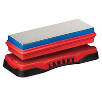 Lansky Double Sided Diamond Benchstone Coarse Fine Knives Sharpener - Red Blue #ldb1260