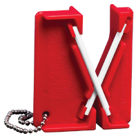 Lansky Mini Crock Stick Versatile Knife Fish Hook Sharpener - Red Compact Lightweight #llckey