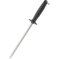 Lansky Classic Butcher Rod Style Sharpener Steel Sharp Stick Hand Guard - 9 Inches Black #llss9s