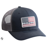 Leupold Le179858 Flag Trucker Hat Navy Grey Adjustable Snapback Mesh Back