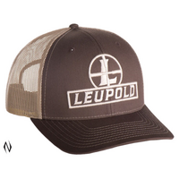 Leupold Le180424 Trucker Hat Brown Khaki Mesh Cap