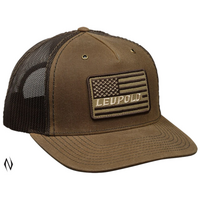 Leupold Le185040 Trucker Hat Waxed Canvas Buck Brown Osfa