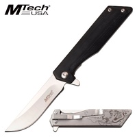 Mtech Drop Point Fine Edge Blade Folding Knife - 7 Inches Overall G10 Handle #mt-1160ld
