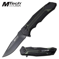 Mtech Bowie Fine Edge Blade Manual Folding Knife - 8.25 Inches Overall #mt-1134gn