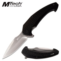 Mtech Spear Point Fine Edge Blade Folding Skinning Knife - 8 Inches Overall #mt-1063bk