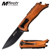 Mtech Drop Point Multifunction Folding Knife - Led Light Fire Starter #mt-1082Br