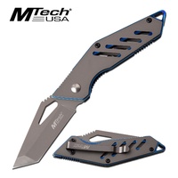 Mtech Tanto Fine Edge Blade Folding Knife - 6.5 Inches Tinite Coated #mt-1065Bl