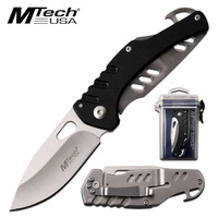 Mtech Drop Point Fine Edge Blade Folding Knife - 6 Inches G10 Handle #mt-1015Bk