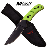 Mtech Fixed Blade Knife - 8 Inch, Green With Rubberised Handle #mt-20-71Gn
