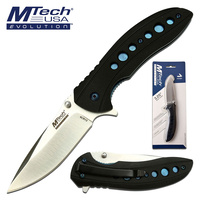 Mtech Evolution Folding Knife - 3.25in Drop Point Satin Finish Blade #mte-fdr010-bk