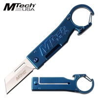 Mtech Fine Edge Folding Manual Folding Knife - Blue Multitool With Bottle Opener #mt-1171Bl