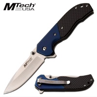 Mtech Tactical Drop Point Fine Edge Blade Folding Knife - Carbon Fiber Handle #mt-1066bl