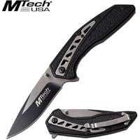 Mtech Drop Point Pocket Tactical Folding Knife - Anodized Aluminum Handle #mt-1046Bk