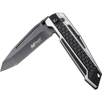 Mtech Tactical Tanto Fine Edge Blade Folding Knife - Gray Two Tone Anodized Aluminum Handle #mt-1135gy