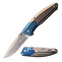 Mtech Drop Point Tactical Folding Knife - Blue Tinite Coated Handle #mt-1032bl
