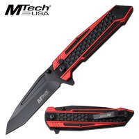 Mtech Tanto Fine Edge Blade Folding Button Lock Knife - 8.25 Inches Overall #mt-1135Rd