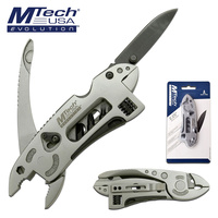 Mtech Survival Technologies Multi-Tool With Knife - Silver 130Mm Overall #mte-Mul001-Gycs
