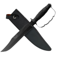 Mtech Serration Fixed Blade Knife Bowie - Black 15.2 Inch Overall #mt-20-36Bk