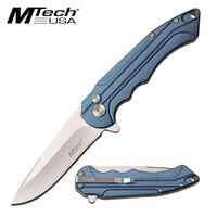 Mtech 7.6 Inch Drop Point Hunting Folding Knife - Blue #mt-1022bl