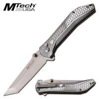 Mtech 7.75 Inch Portable Tanto Folding Blade Knife - Grey #mt-1085Gy